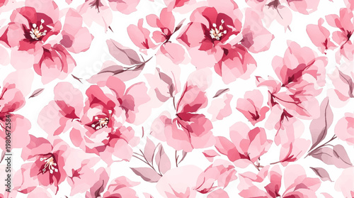 Colorful hand painted flowers create artistic pattern inspired by vibrant gardens and natural blooming beauty today
