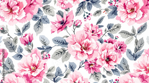 Colorful wildflowers painted in watercolor style form lively seamless pattern perfect for cheerful decorative backgrounds today