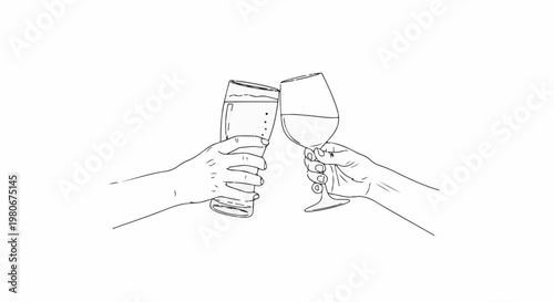 Two hands clinking glasses with drinks in celebration