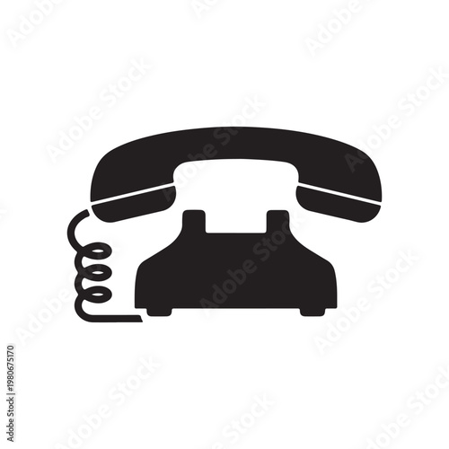 Telephone symbol silhouette vector art