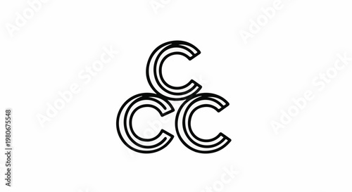 Three stylized uppercase letters "C" are arranged in a triangular formation