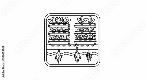 Vertical hydroponic system with stacked plant trays and exposed roots