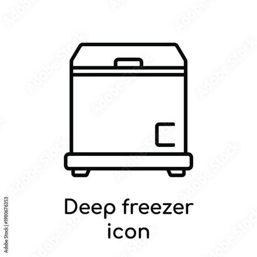 A deep freezer with a handle on top Vector