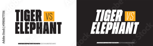 Sport Modern Future Logo Alphabet Font and Number. Tiger vs Elephant bold fonts technology, sport, movie brand and logos. vector illustration
