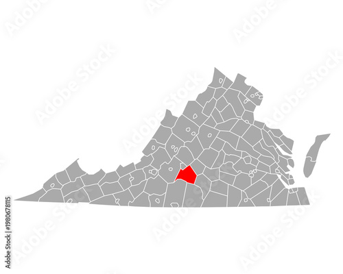 Karte von Campbell in Virginia