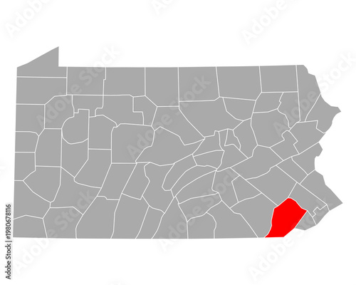 Karte von Chester in Pennsylvania