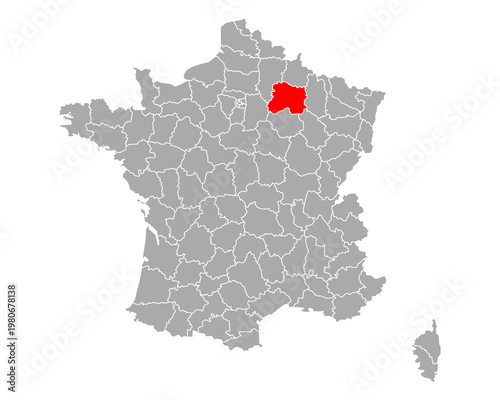 Karte von Marne in Frankreich