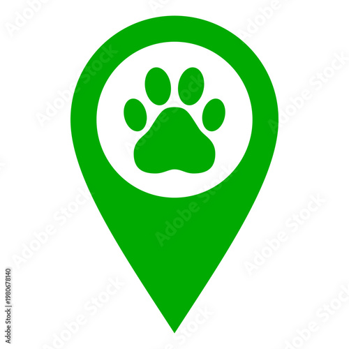 Pfote und Kartenmarkierung