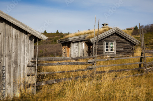 Old Agricultural Building at Trollhovd, near Vaset, in Vestre Slidre Municipality, Norway