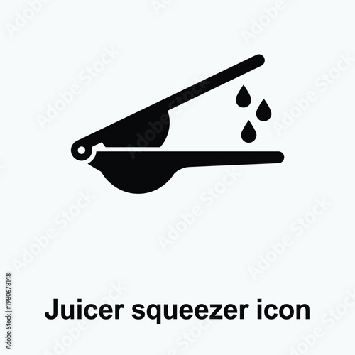 A black icon of a manual juicer squeezer Vector