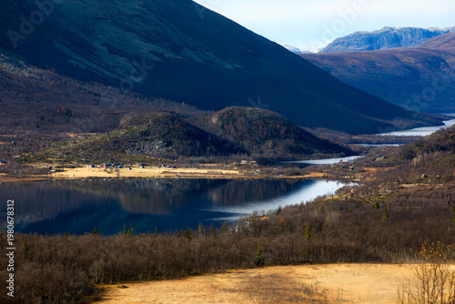 Standing near Jaslangen Looking at Lake Mosvatnet and Kvithaug in Vestre Slidre, Valdres, Norway