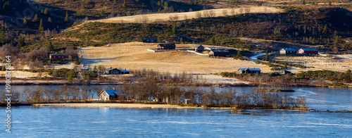 An Island in Sore Syndin Lake in Vestre Slidre Municipality in Valdres, Norway