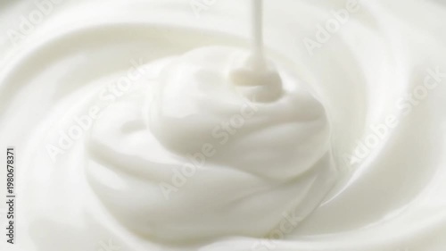Wallpaper Mural Smooth White Cream Swirl Motion Close Up Representing Skincare Products Yogurt or Dairy Food Textures Torontodigital.ca