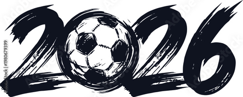 A soccer ball in the middle of 2026  And FIFA World Cup 2026, FIFA World Cup, World Cup.