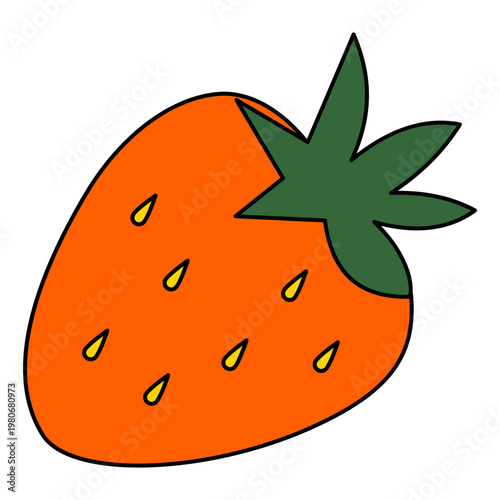 Red strawberry fruit icon
