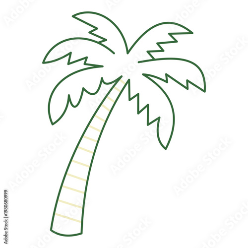 Tropical palm tree outline