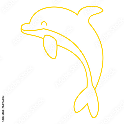 Jumping dolphin outline icon