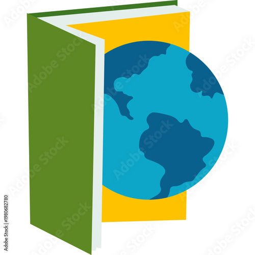 Open Book with World Globe Icon