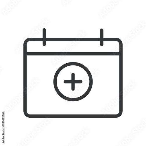 Calendar line icon. Schedule, time, daily, deadline, event, notes, alarm. Editable stroke. Vector illustration