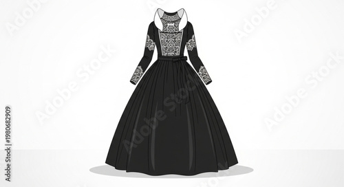 woman in black dress