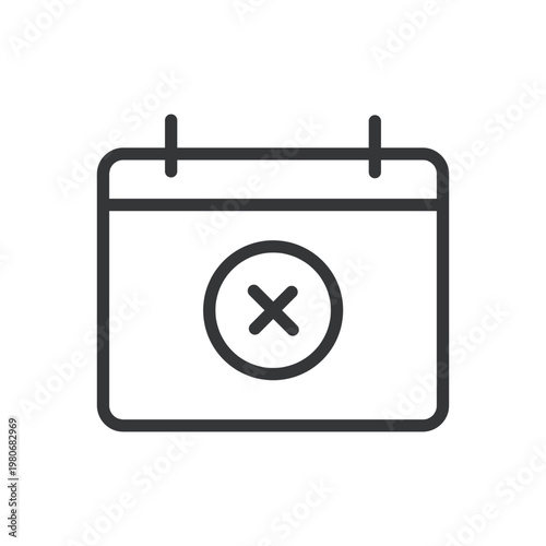 Calendar line icon. Schedule, time, daily, deadline, event, notes, alarm. Editable stroke. Vector illustration