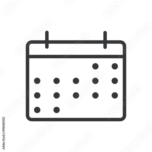Calendar line icon. Schedule, time, daily, deadline, event, notes, alarm. Editable stroke. Vector illustration