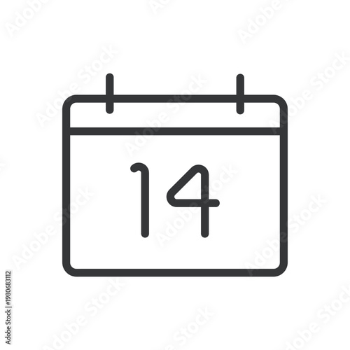 Calendar line icon. Schedule, time, daily, deadline, event, notes, alarm. Editable stroke. Vector illustration