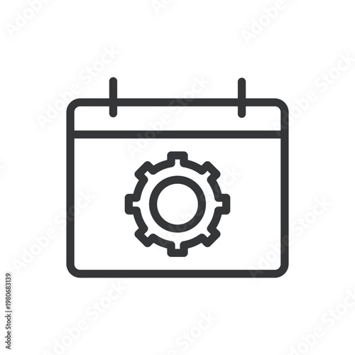 Calendar line icon. Schedule, time, daily, deadline, event, notes, alarm. Editable stroke. Vector illustration