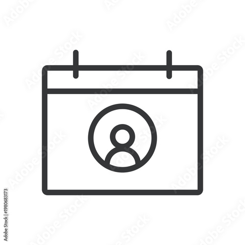 Calendar line icon. Schedule, time, daily, deadline, event, notes, alarm. Editable stroke. Vector illustration