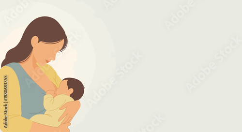 A mother breastfeeding her newborn baby in a tender moment.