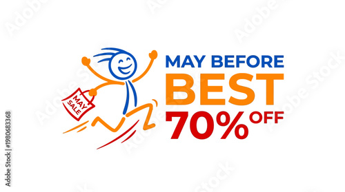 May Before Best 70% Off Sale Badge
