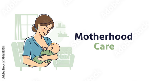 A loving mother breastfeeding her newborn baby in a gentle embrace.