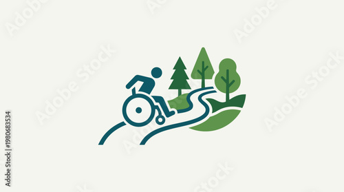 Accessible Trail Wheelchair User In Nature