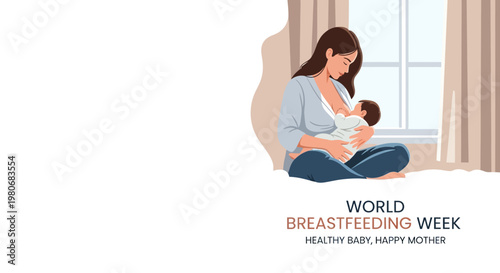 A loving mother breastfeeding her newborn baby in a peaceful indoor setting.