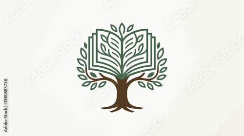 Tree of Knowledge Logo Education and Nature Abstract