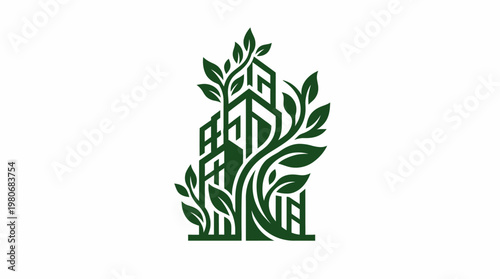 Eco-Friendly Buildings Logo Emphasizing Green Living