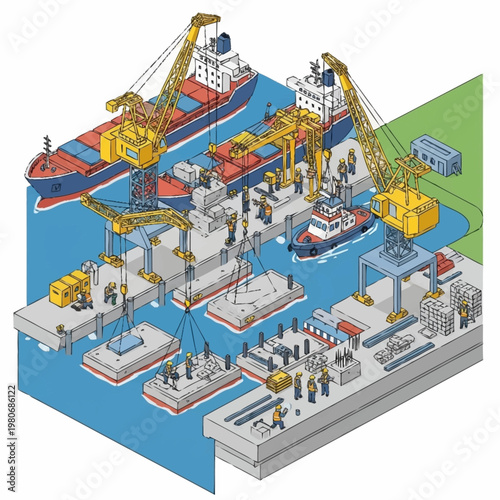 Offshore oil and gas platform operations.