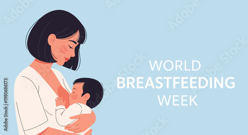 A caring mother breastfeeding her newborn baby.