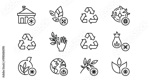 A collection of simple line drawings of various objects and symbols Vector
