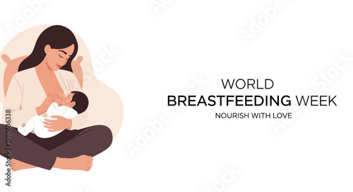 A loving mother breastfeeding her newborn baby.