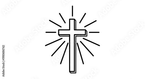 Christian Cross Symbol Icon Design.