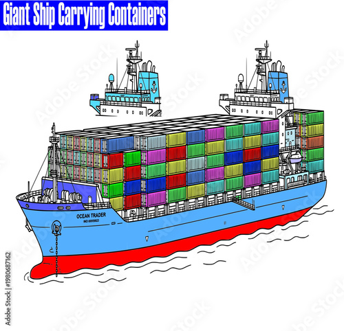 Giant Container Cargo Ship Vector SVG Illustration
Large Cargo Ship with Containers Shipping Industry SVG
Container Ship Logistics Transportation Vector Line Art
Cargo Vessel Full of Containers Ocean 