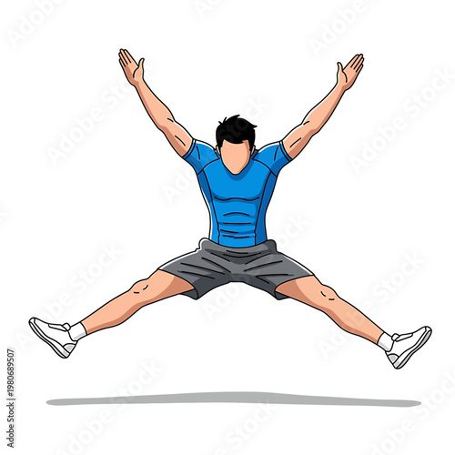 Man jumping in the air happily 1.