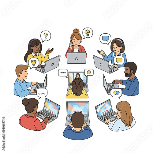 People Working on Laptops Together 3.