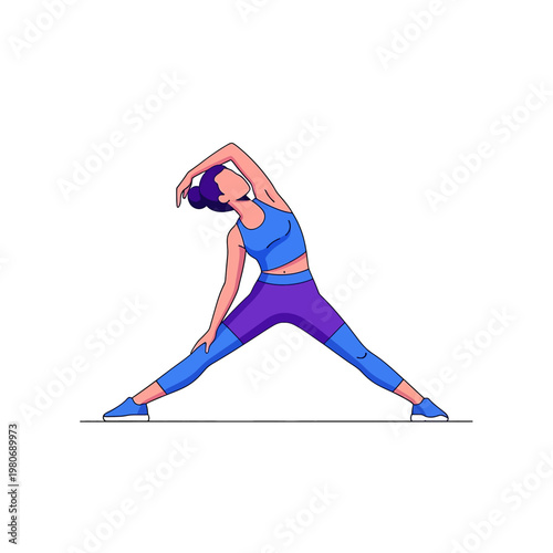 Woman in yoga pose stretching.