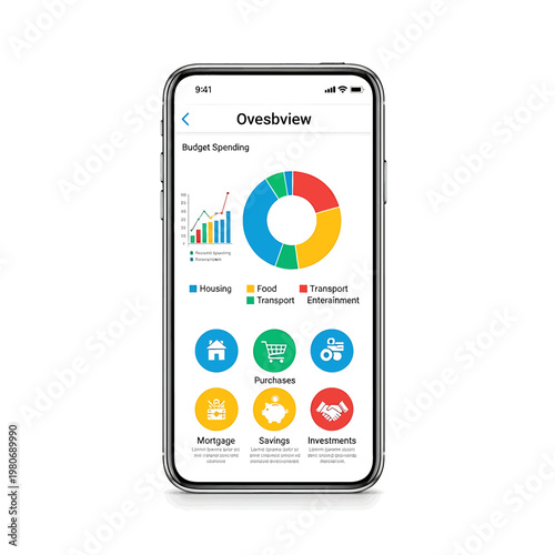 Smartphone with Budgeting Application Open.