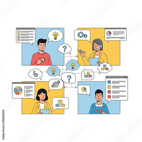 People communicating with each other online.