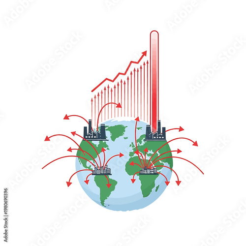 Pollution effect on the earth globe.