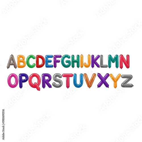 Multicolored Plastic Alphabet Letters Closeup.