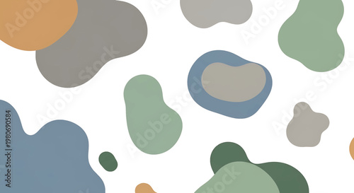 Colorful abstract shapes floating freely 1.